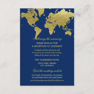 Elegante recepción del Mapa Mundial de Boda de la 