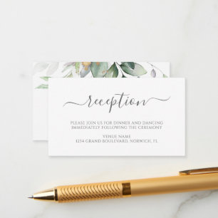 Elegante recepción Eucalyptus Greenery Gold Weddin