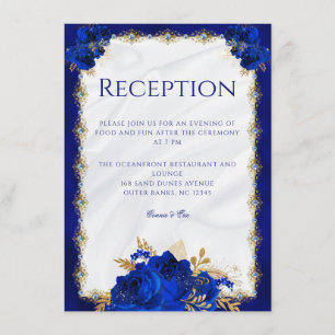 Elegante recepción Floral Royal Blue Wedding