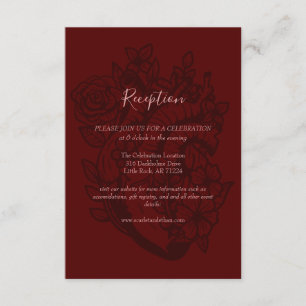 Elegante recepción gótica Boda de sangre rojo flor