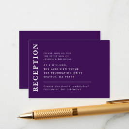 Elegante recepción Purple Modern Simple Wedding