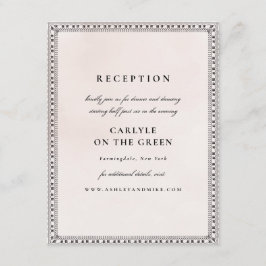 Elegante recepción Rubor y Black Watercolor Lace