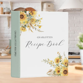 Elegante Receta Rústica de acuarela de girasol Flo