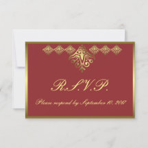 Elegante Red and Gold RSVP