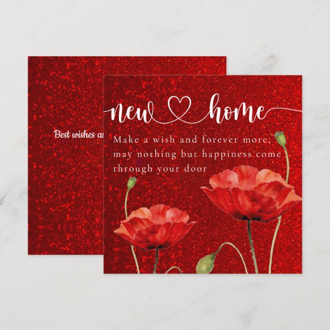 Elegante Red Floral Nueva Tarjeta de Calentamiento (Anverso / Reverso)
