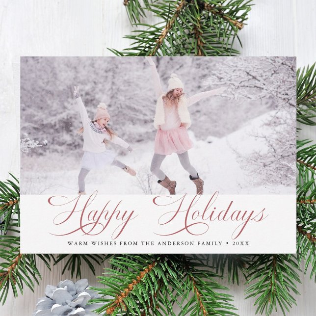 Elegante Red Happy Holidays Navidad (Subido por el creador)