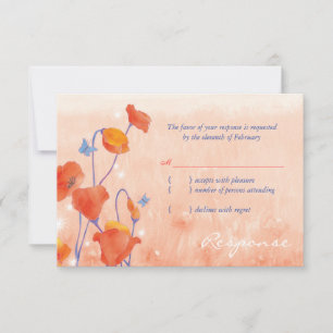 Elegante Red Poppy Wedding RSVP