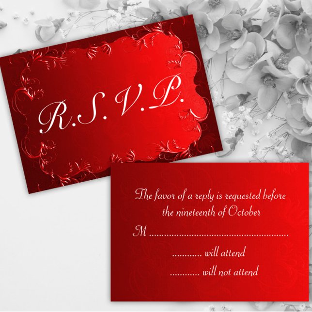 Elegante Red Wedding RSVP (Subido por el creador)