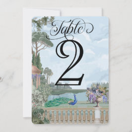 Elegante Regency Era Garden Wedding Número de mesa