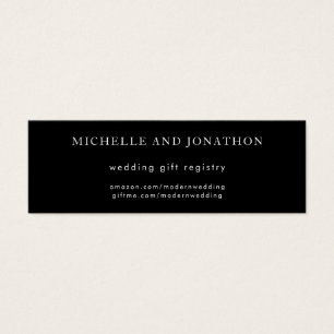 Elegante registro de regalos de Boda moderno en bl