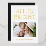 elegante Relieve metalizado 1 foto tarjeta de vaca<br><div class="desc">blanco negro y Relieve metalizado 1 collage de fotos diseño moderno de tarjetas de navidades familiares divertidos.</div>