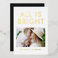 elegante Relieve metalizado 1 foto tarjeta de vaca