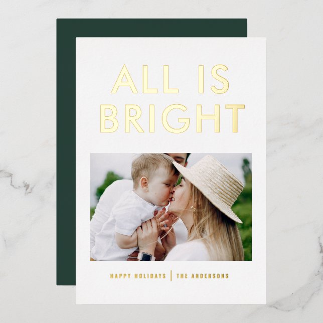 elegante Relieve metalizado 1 foto tarjeta de vaca (Anverso/Reverso)