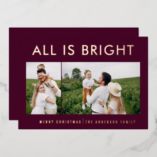 elegante Relieve metalizado 2 foto moderna tarjeta