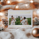 elegante Relieve metalizado 2 foto moderna tarjeta<br><div class="desc">blanco negro y Relieve metalizado 2 collage de fotos moderno divertido diseño de tarjetas de navidades familiares.</div>