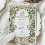 Elegante Relieve metalizado dorado de Invitación a<br><div class="desc">Invite a sus invitados a celebrar su día especial con esta exquisita invitación a la boda Art Nouveau. Con un intrincado diseño floral con elegantes acentos de Relieve metalizado dorado, esta invitación se inspira en la belleza intemporal del arte Art Nouveau. La parte delantera de la tarjeta muestra ilustraciones botánicos...</div>