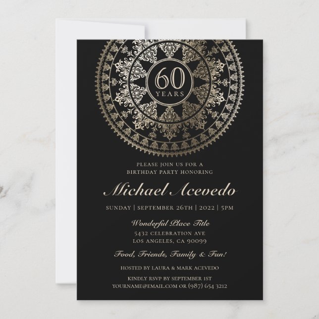 Elegante Relieve metalizado dorado de invitaciones (Anverso)