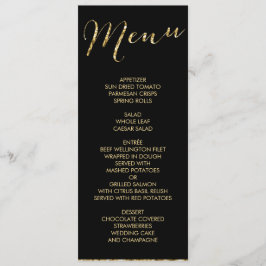 Elegante Relieve metalizado dorado de menú Boda ne