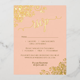 Elegante Relieve metalizado dorado en la tarjeta R