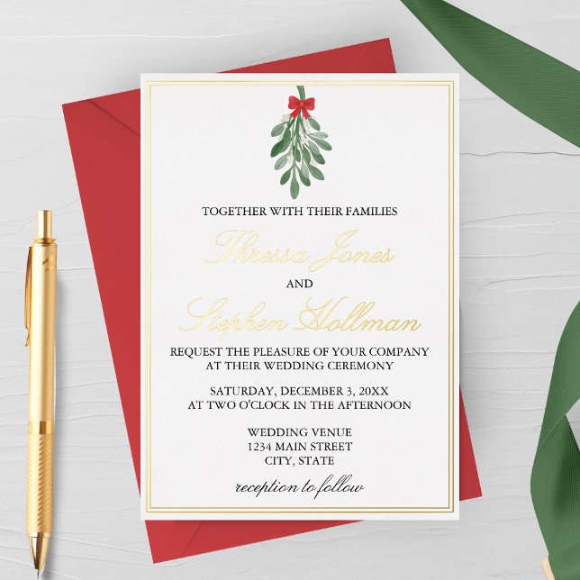 Elegante Relieve metalizado dorado Invitación a la (Subido por el creador)