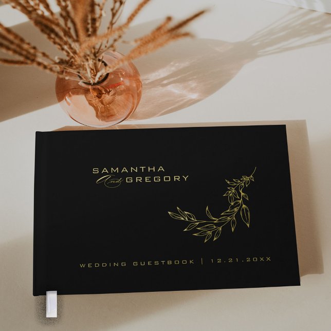 Elegante Relieve metalizado dorado Monograma libro (Subido por el creador)