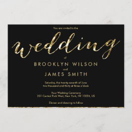 Elegante Relieve metalizado dorado Y Invitaciones