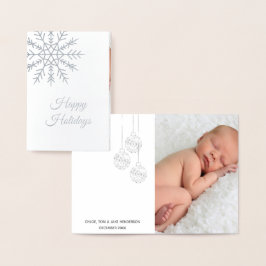 Elegante Relieve metalizado plateado de tarjetas d