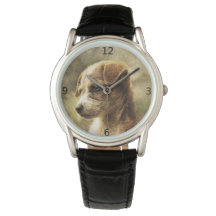 Elegante reloj de fotos de perros vintage