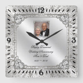 Elegante reloj de fotos del 60° aniversario del Bo