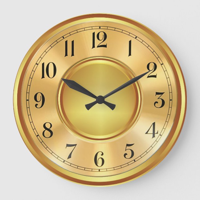 Elegante reloj de oro falso cara moda ilustracion (Anverso)