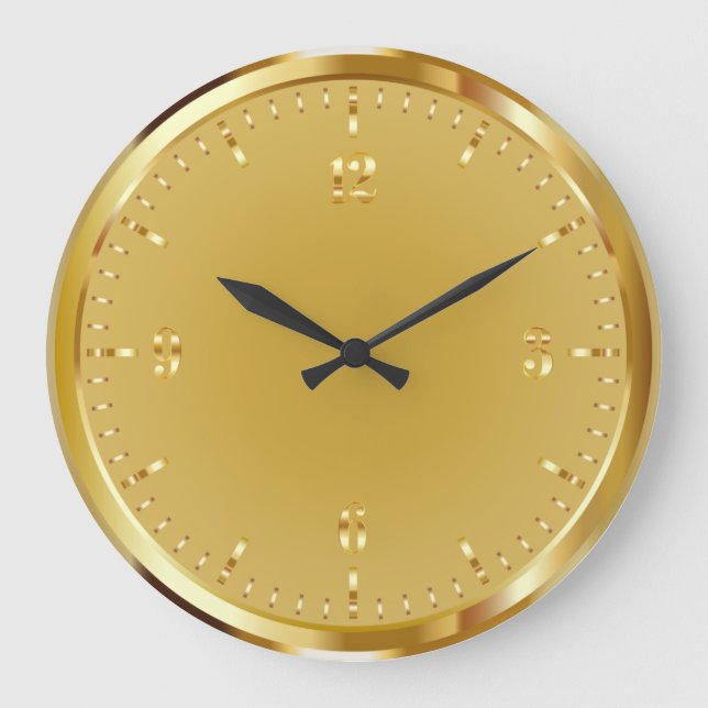 Elegante Reloj de pared acrílico dorado brillante (Anverso)