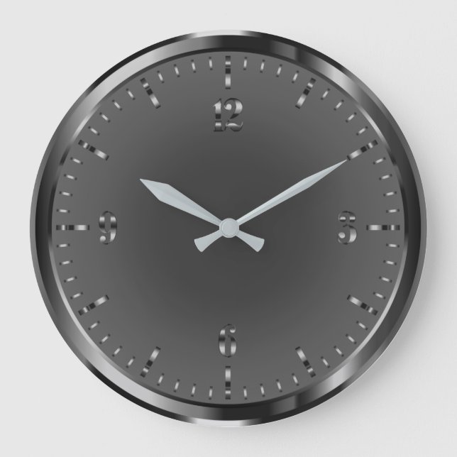 Elegante Reloj de pared acrílico negro brillante (Anverso)