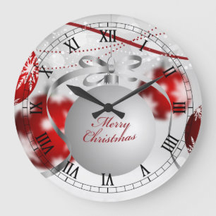 Elegante reloj de pared adornado de Navidad