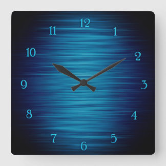 Elegante reloj de pared brillante azul sombreado