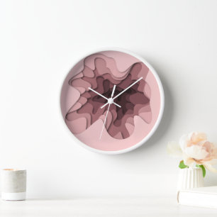 Elegante Reloj de pared de capas rosadas opacas