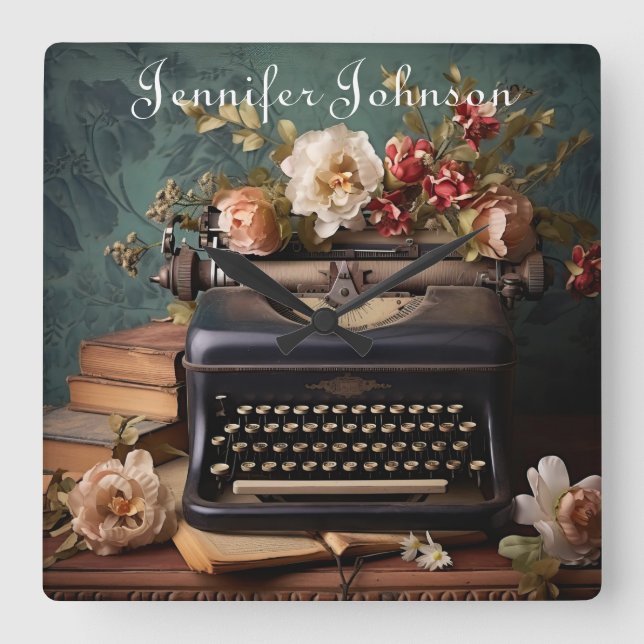 Elegante reloj de pared de máquina de escribir con (Anverso)