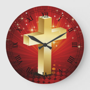 Elegante reloj de pared de Navidades cruzados de o
