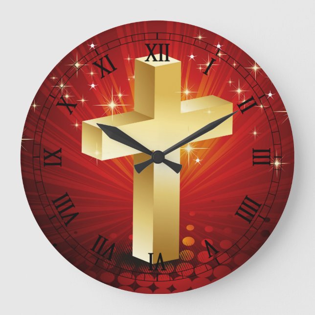 Elegante reloj de pared de Navidades cruzados de o (Anverso)