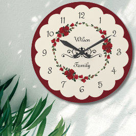 Elegante reloj de pared de Rosa Regalo de calentam
