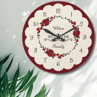 Elegante reloj de pared de Rosa Regalo de calentam
