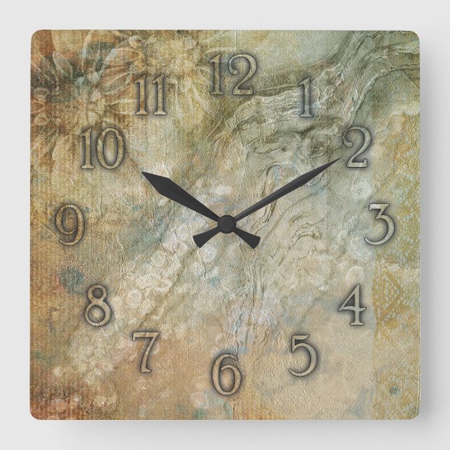 Elegante reloj de pared de textura de piedra (Anverso)