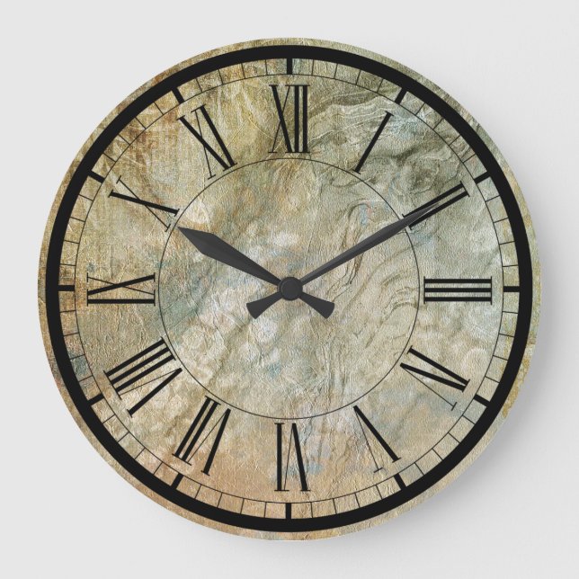 Elegante reloj de pared de textura de piedra (Anverso)