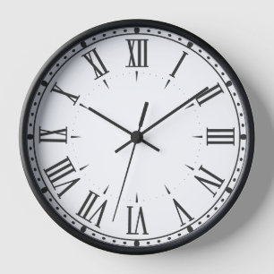 Elegante reloj de pared numérico romano ⏳ blanco y