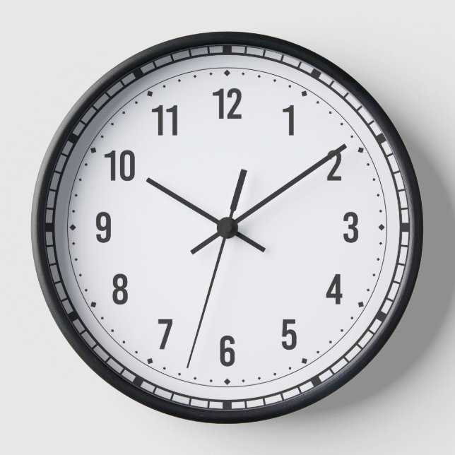 🕰️ elegante reloj de pared numérico romano negro (Anverso)