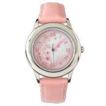 Elegante reloj de pulsera rosa