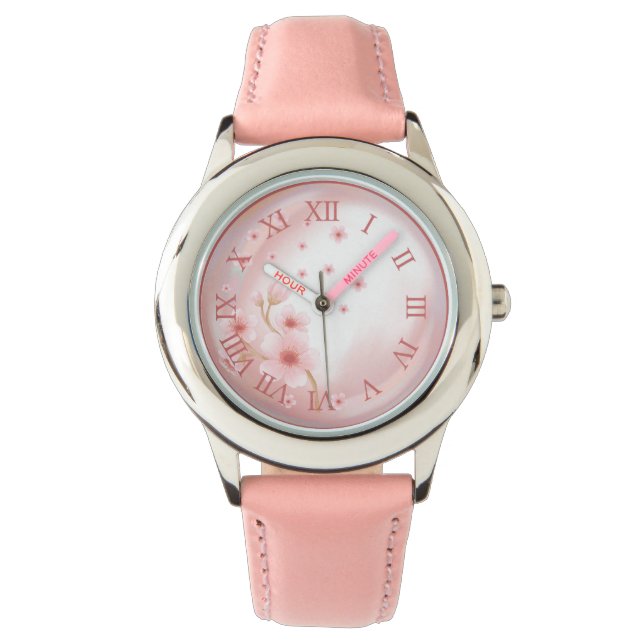 Elegante reloj de pulsera rosa (Anverso)