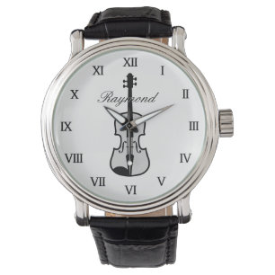 Elegante reloj de violín para violinista o músico