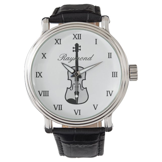 Elegante reloj de violín para violinista o músico (Anverso)