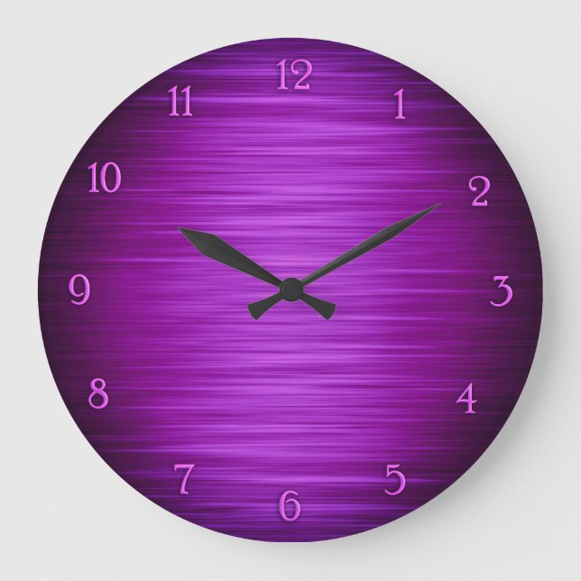 Elegante reloj mural morado (Anverso)