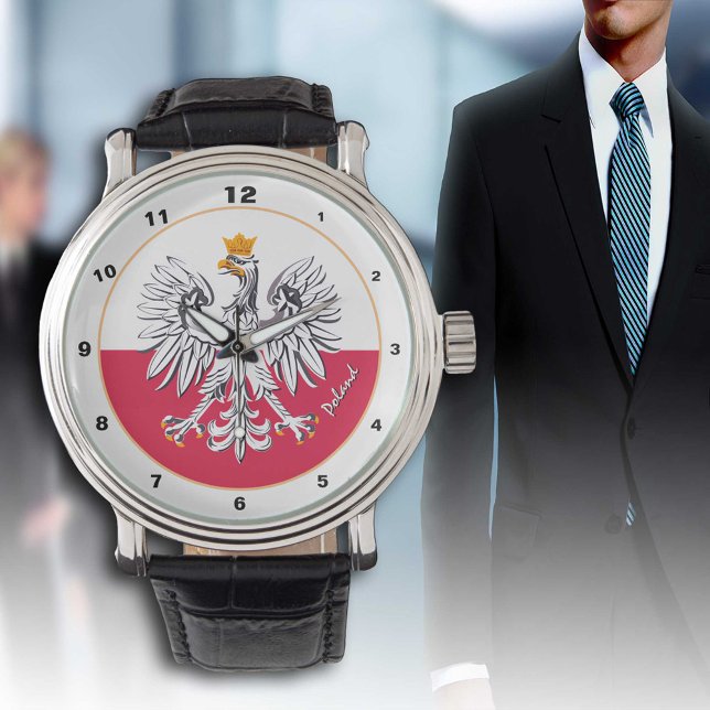 Elegante reloj polaco, bandera polaca, moda de águ (Subido por el creador)